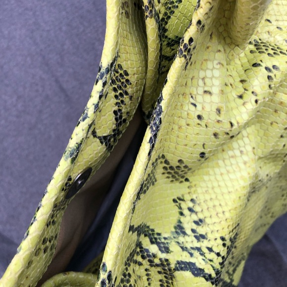 Cole Haan neon green/grey snake print tote. - Picture 8 of 13